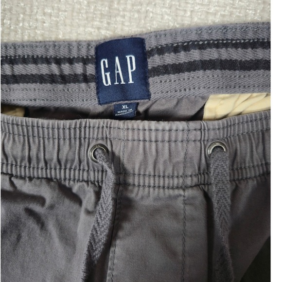Gap Mens XL Gray Cotton Stretch Drawstring Elastic Waist Jogger Pants - Picture 3 of 9